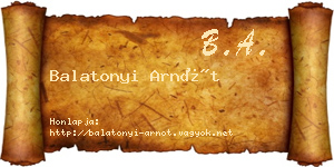 Balatonyi Arnót névjegykártya